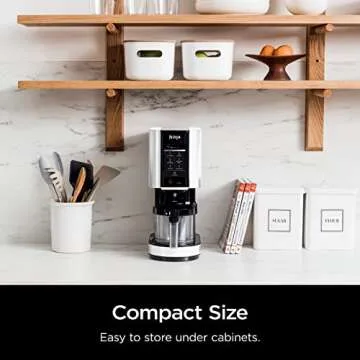 Ninja CREAMi Ice Cream Maker, 7 One-Touch Programs, with (2) Pint Containers & Lids, Compact Size, White (NC301WHBBB)