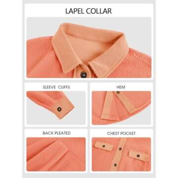 Fisoew Womens Oversized Button Down Shacket for Spring