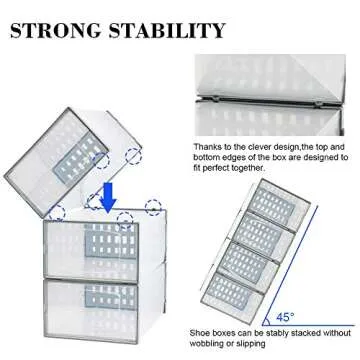Stackable Shoe Storage Boxes for Organized Closets