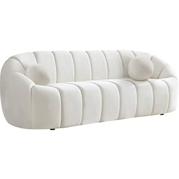 Modern Velvet Sofa with Deep Channel Tufting - Meridian Elijah