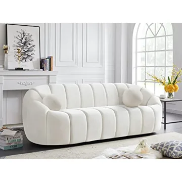 Modern Velvet Sofa with Deep Channel Tufting - Meridian Elijah