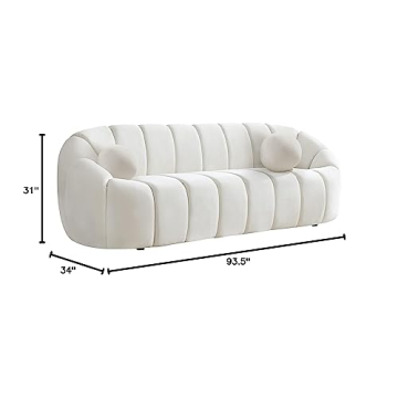 Modern Velvet Sofa with Deep Channel Tufting - Meridian Elijah