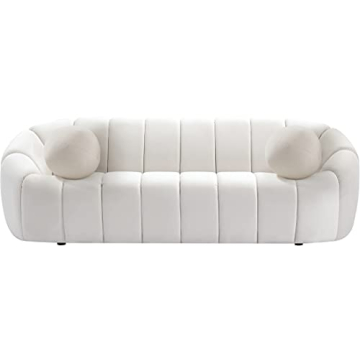 Modern Velvet Sofa with Deep Channel Tufting - Meridian Elijah