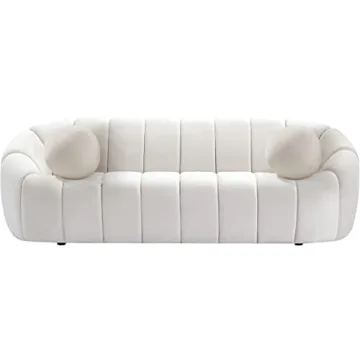 Modern Velvet Sofa with Deep Channel Tufting - Meridian Elijah