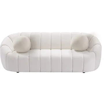 Modern Velvet Sofa with Deep Channel Tufting - Meridian Elijah