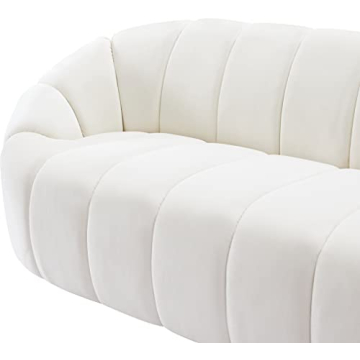 Modern Velvet Sofa with Deep Channel Tufting - Meridian Elijah