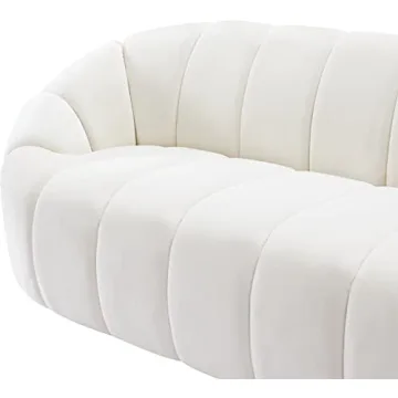 Modern Velvet Sofa with Deep Channel Tufting - Meridian Elijah