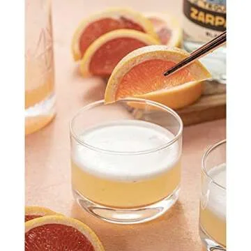 Viski Raye Crystal Negroni Glasses, Lowball Cocktail Glasses Premium Crystal Glassware, 8oz Tumbler Glasses Set of 2