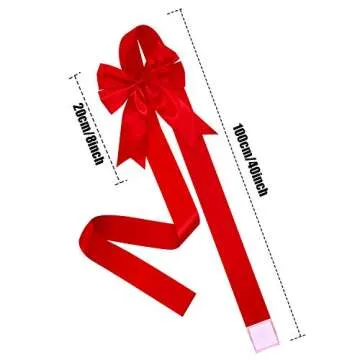 BBTO 6 Pcs Chinese New Year Cabinet Festive Door Ribbons 8X 40 Inch Large Bow Spring Festival Wreath...