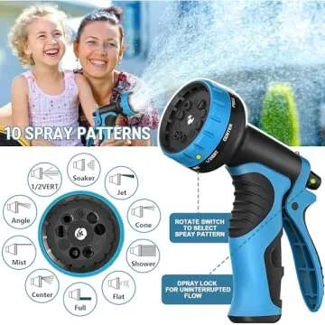 50 ft Expandable Garden Hose with 10 Function Nozzle