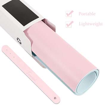 Towwi Dual Sided Desk Pad, Large Desk Mat, Waterproof Desk Blotter Protector Mouse Pad, Leather Desk Pad Large for Keyboard and Mouse (32" x 16", Blue/Pink)