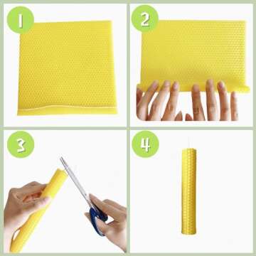 Phinicco 24 Pack Beeswax Sheets for Candle Making - 12 Colors
