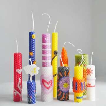 Phinicco 24 Pack Beeswax Candle Making Kit - DIY Fun