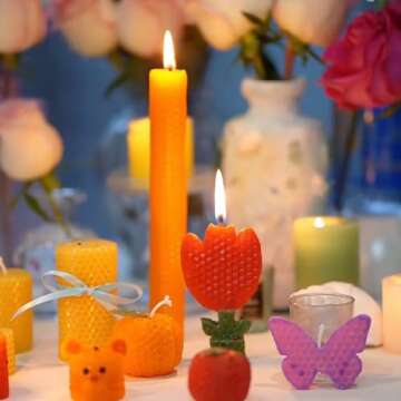 Phinicco 24 Pack Beeswax Candle Making Kit - DIY Fun