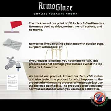 Armoglaze Bathtub Refinishing Kit - Odorless DIY Epoxy