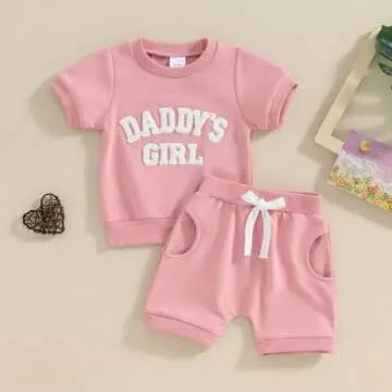 Baby Girl Clothes Infant Summer Outfits Newborn Shorts Sleeve T Shirt Shorts Set Toddler Top Sweatsu...