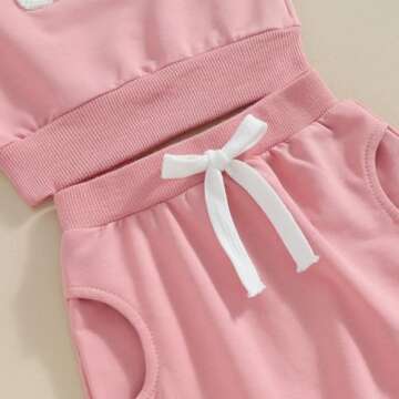 Baby Girl Clothes Infant Summer Outfits Newborn Shorts Sleeve T Shirt Shorts Set Toddler Top Sweatsuit Suit (A Embroidery Daddys Girl Pink, 0-6 Months)
