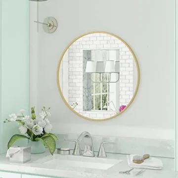 Premium Gold Circle Wall Mirror - Elegant Home Decor