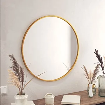 Premium Gold Circle Wall Mirror - Elegant Home Decor