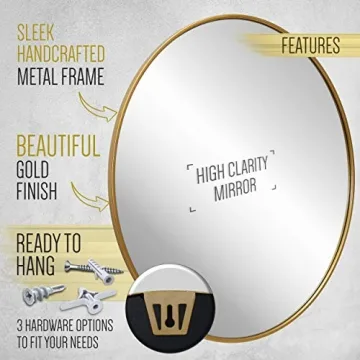 Premium Gold Circle Wall Mirror - Elegant Home Decor