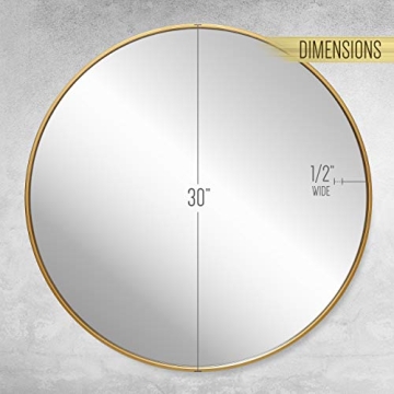 Premium Gold Circle Wall Mirror - Elegant Home Decor