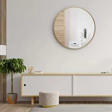 Premium Gold Circle Wall Mirror - Elegant Home Decor