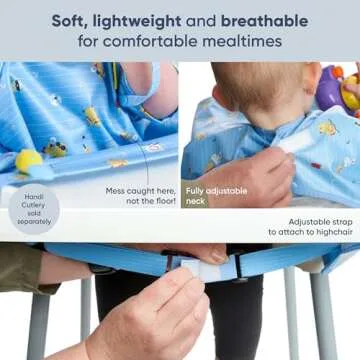 BIBaDO Short Sleeve Baby Bibs for Easy Mealtime Cleanup