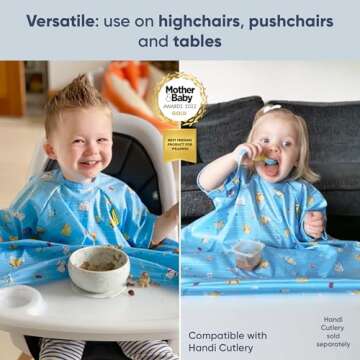 BIBaDO Short Sleeve Baby Bibs for Easy Mealtime Cleanup