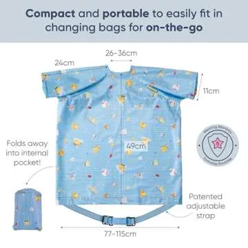 BIBaDO Short Sleeve Baby Bibs for Easy Mealtime Cleanup