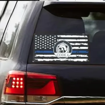 Thin Blue Line Sticker for Car and Laptop Support