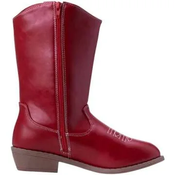 bebe Girls' Cowboy Boots - Classic Western Country Cowgirl Boots - Mid Calf Riding Shoes for Toddlers Little and Big Girls