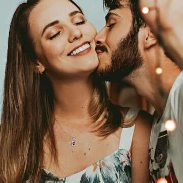 FANCIME February Birthstone Necklace for Women Amethyst Teardrop Necklace S925 Sterling Silver Infinity Love Birthday Gifts for Mom Women, 16"+2" Inches