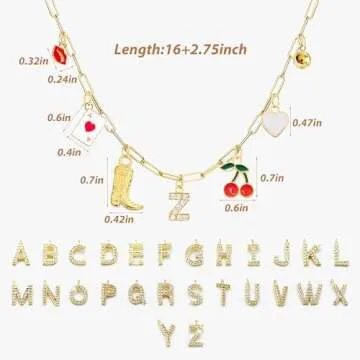 Gold Initial Charm Necklace for Women | Beach & Western Style