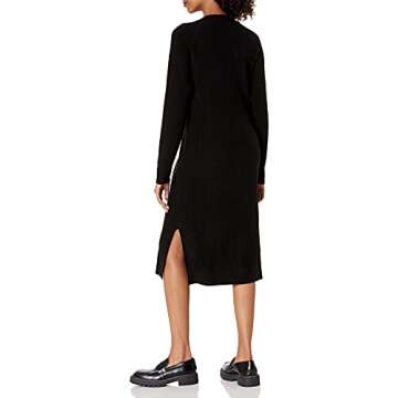 The Drop Women's Renata Rib Slounge Midi Dress, Black, S