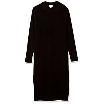 The Drop Women's Renata Rib Slounge Midi Dress, Black, S