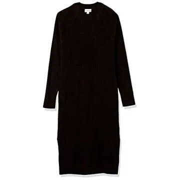 The Drop Women's Renata Rib Slounge Midi Dress, Black, S