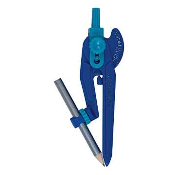 Fiskars Plastic Kids Compass for Geometry - Math Compass for Kids 8+ - Back to School Supplies - Includes Pencil - Color May Vary