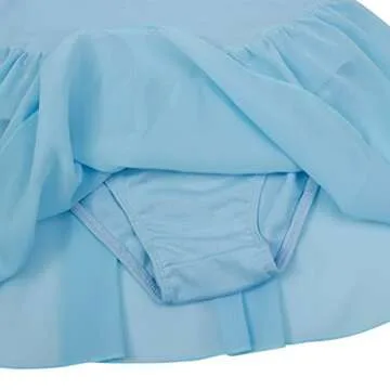 FEESHOW Girls Long Sleeve Ballet Tutu Dress Blue 2-3