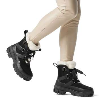 SOREL Women's Tivoli V Resort Waterproof Boot - Black, Chalk - 7.5