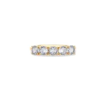 PAVOI 14K Gold Plated Premium Cubic Zirconia Engagement Ring