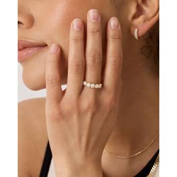 PAVOI 14K Gold Plated Premium Cubic Zirconia Engagement Ring