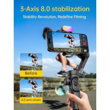 AOCHUAN 3-Axis Smartphone Gimbal with RGB Fill Light