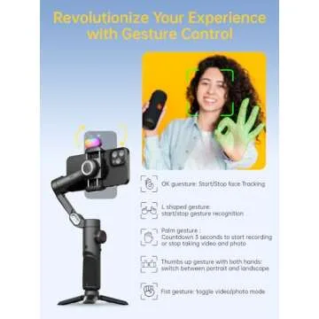 AOCHUAN 3-Axis Smartphone Gimbal with RGB Fill Light