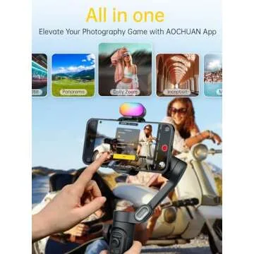 AOCHUAN 3-Axis Smartphone Gimbal with RGB Fill Light