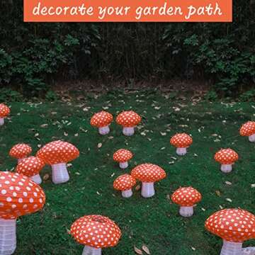 4Pcs Mushroom Shaped Paper Lanterns, Windspeed Large For Nursery Garden Christmas Halloween Party Decoration 8 inch, 12 inch(orange)