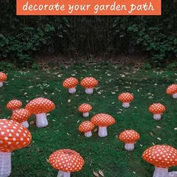 4Pcs Mushroom Shaped Paper Lanterns, Windspeed Large For Nursery Garden Christmas Halloween Party Decoration 8 inch, 12 inch(orange)