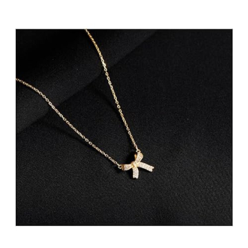 BEARJIA Bow Necklace Jewelry for Women in Gold or Silver