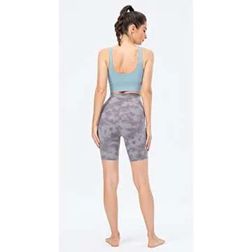 Lavento Women's Longline Sports Bra Yoga Crop Tank Top with Built in Bra (Light Blue, 6)