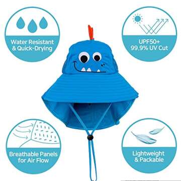 Kids Sun Hat UPF 50+ Protection for Beach and Outdoors
