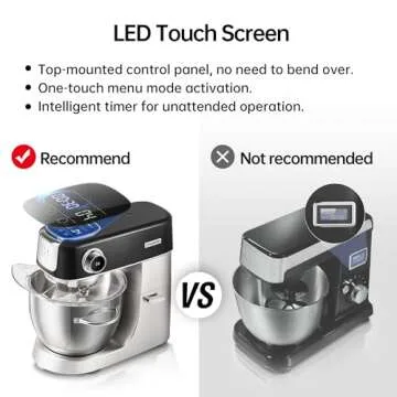 Hauswirt High-End Smart Stand Mixer M5, LED Touchscreen Mixers Kitchen Electric Stand Mixer with 5 Preset Menus, 5.3Qt Dough Mixer, 11speeds Kitchen Mixer with Egg Whisk, Dough Hook, Beater, Black